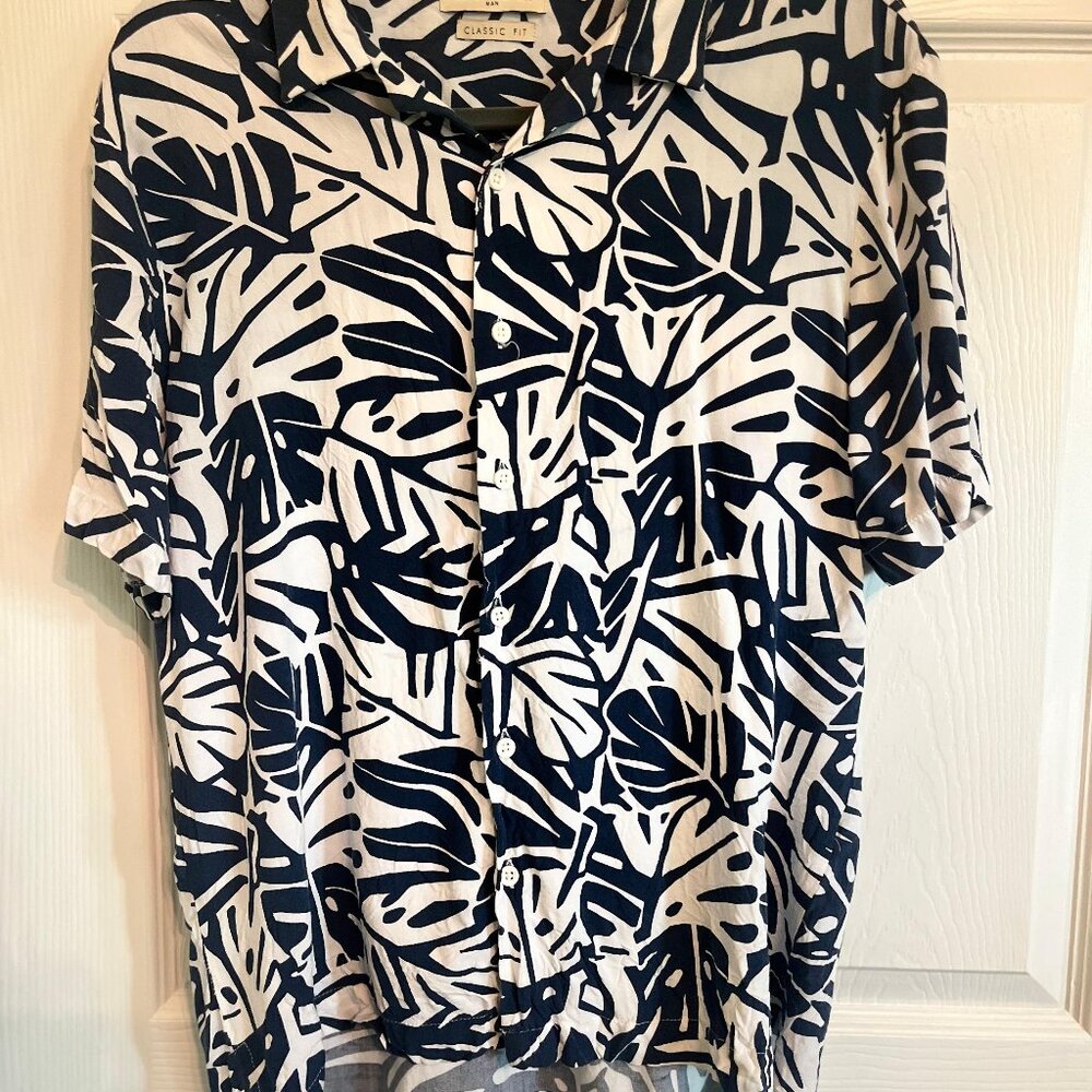 Seven Seven Men's Patteren Button Up Collared Shirt